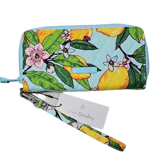 Vera Bradley RFID Lemons Quilted Cotton Wristlet - Picture 4 of 4